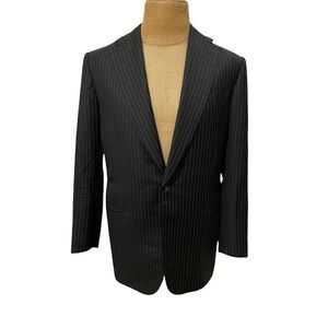 Vicent Nicolosi Sport Coat Bespoke Vintage 2008 Gray Chalk Striped Size 40 R